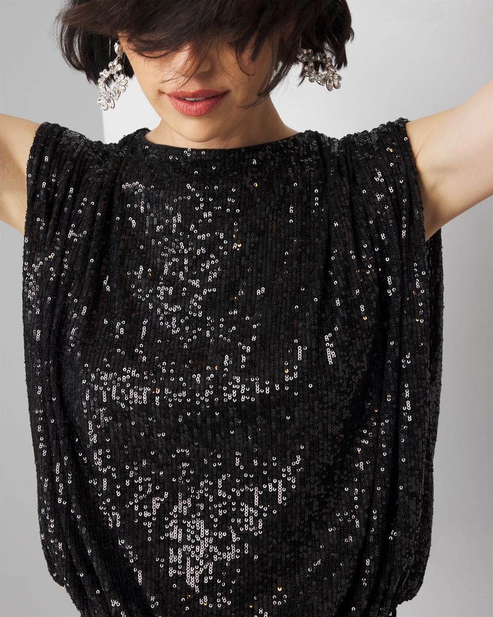 High neck embellished top cheap
